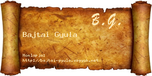 Bajtai Gyula névjegykártya